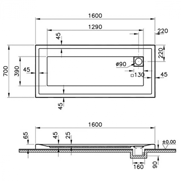 160x70cm, rectangulara mf | 58470001000 [2]