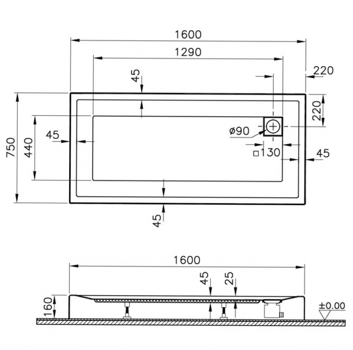 160x75cm, rectangulara mb | 57200001000 [2]