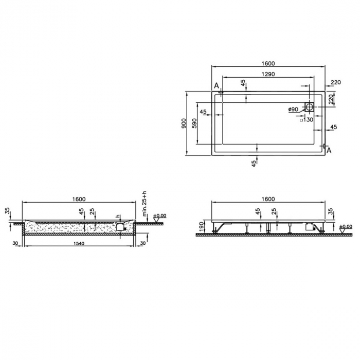 160x90cm, rectangulara flat | 58770001000 [2]