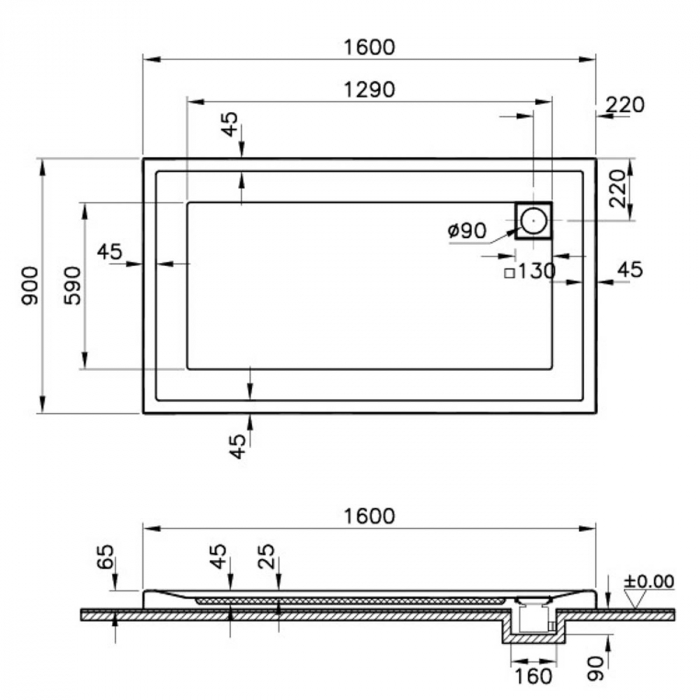160x90cm, rectangulara mf | 58920001000 [2]