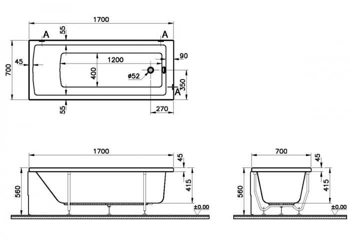 170x70cm, aqua soft, easy - crom | 52530011000 [2]