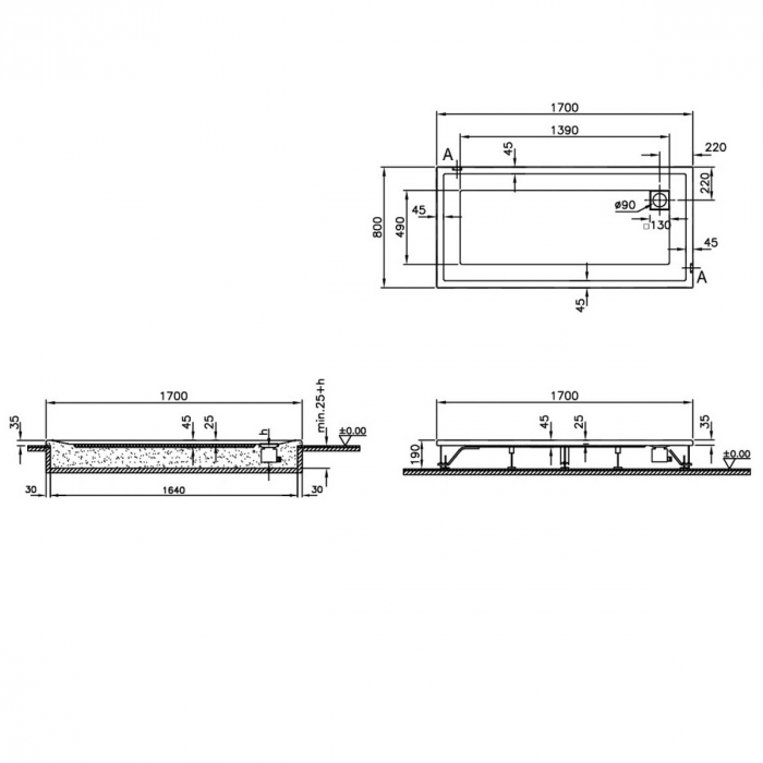 170x80cm, rectangulara flat | 56810001000 [2]