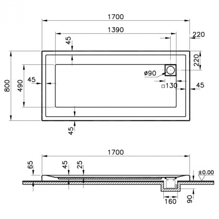 170x80cm, rectangulara mf | 58280001000 [2]