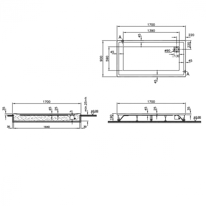 170x90cm, rectangulara flat | 58780001000 [2]