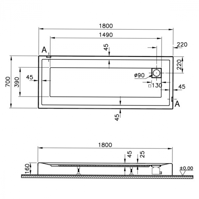 180x70cm, rectangulara mb | 57010001000 [2]