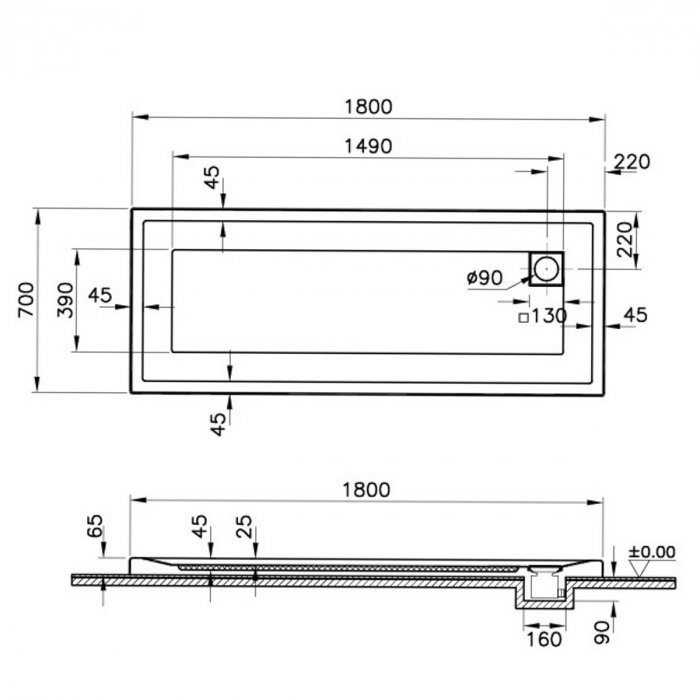 180x70cm, rectangulara mf | 58490001000 [2]