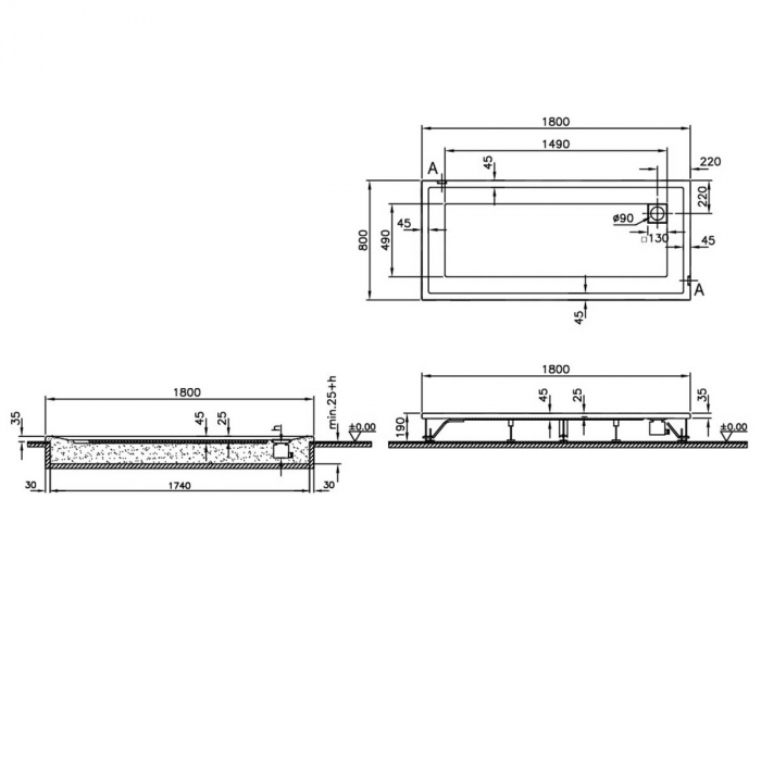 180x80cm, rectangulara flat | 56960001000 [2]