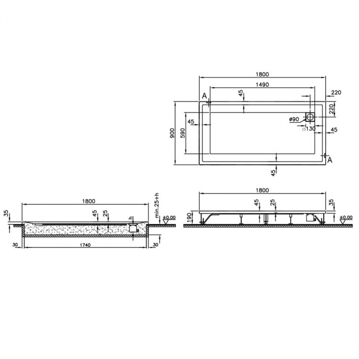 180x90cm, rectangulara flat | 58790001000 [2]