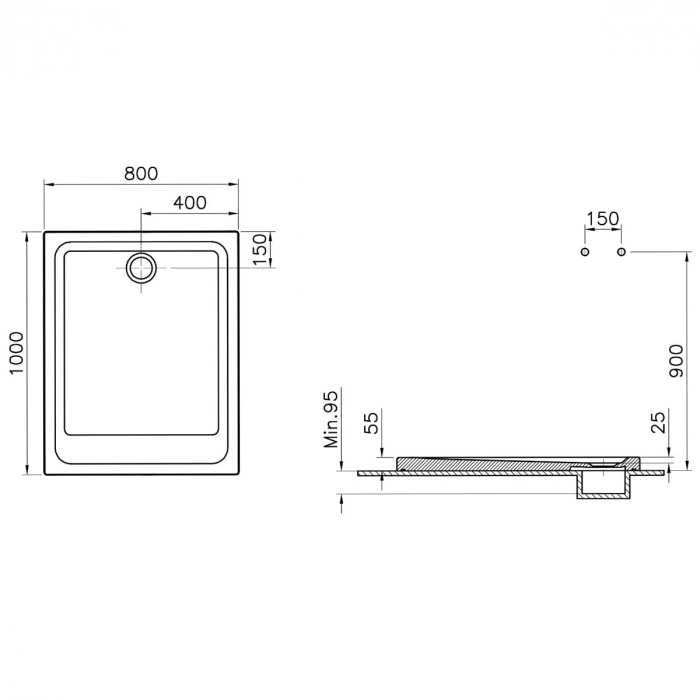 Cadita de dus 80x100cm | 5808L003-0578 [2]