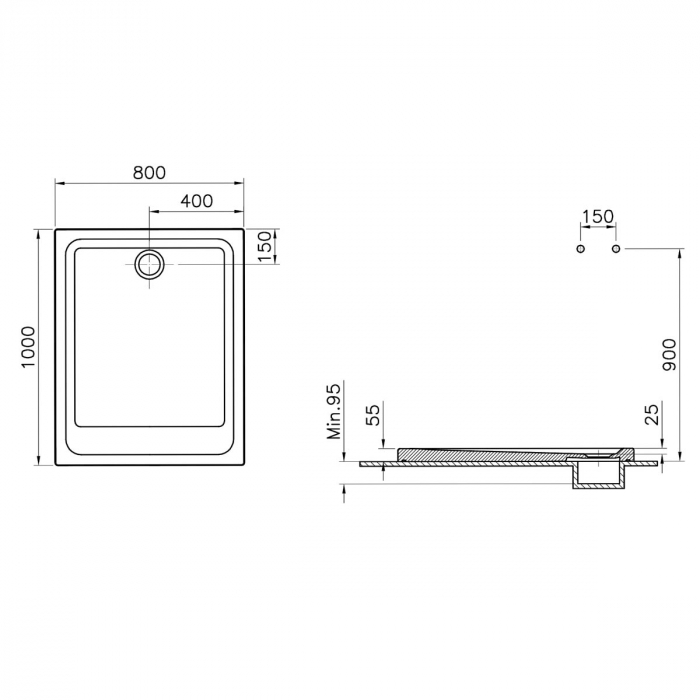 Cadita de dus antiderapanta 80x100cm | 5808L203-0578 [2]