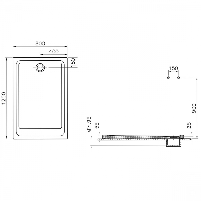 Cadita de dus 80x120x5.5cm | 5809L003-0578 [2]