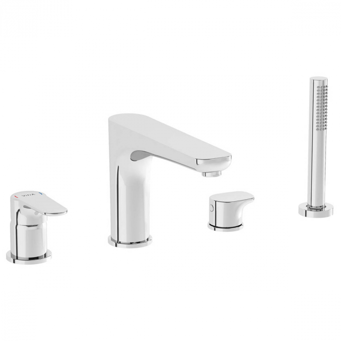 Baterie pentru 4 hole bathtubs, montaj pe cada cu dus de mana   A42743EXP