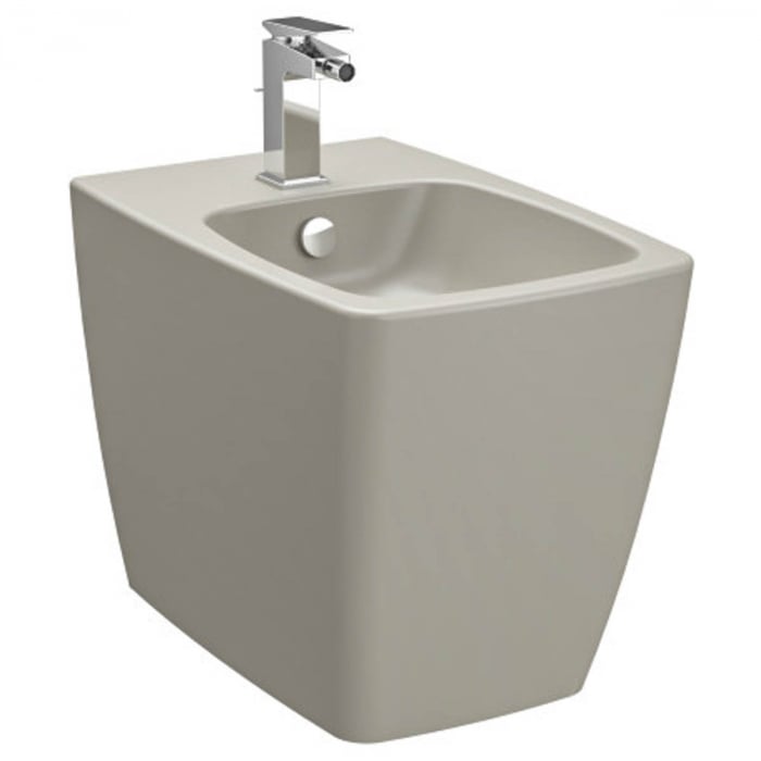 Bideu pe pardoseala 56cm, cu orificiu pentru baterie, fara orificii laterale, alb, taupe mat   5659B020-0288