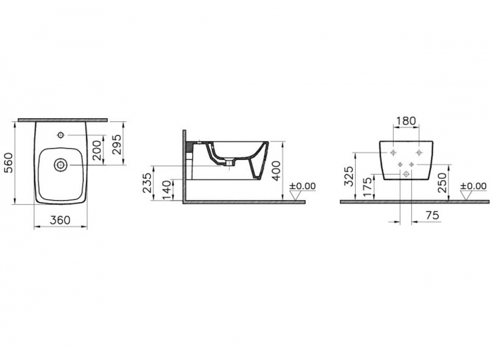 Bideu suspendat, 56cm, alb | 5675B003-1046 [2]