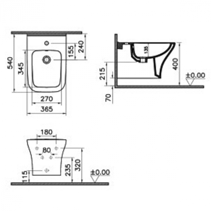 Bideu suspendat, fixare ascunsa | 7487L003-0288 [2]