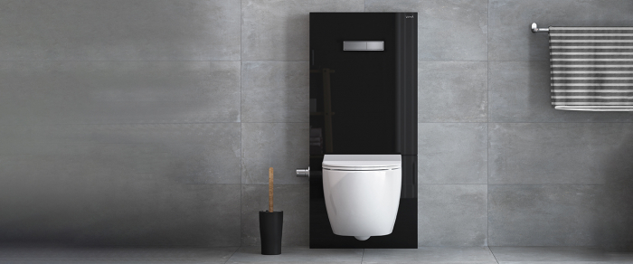 Cadru WC cu rezervor apa, sticla neagra, pentru vas WC suspendat, 3/6 | 770-5761-01 [4]