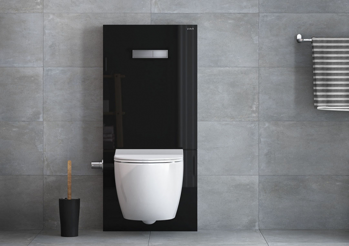 Cadru WC cu rezervor apa, sticla neagra, pentru vas WC suspendat, 3/6 | 770-5761-01 [3]