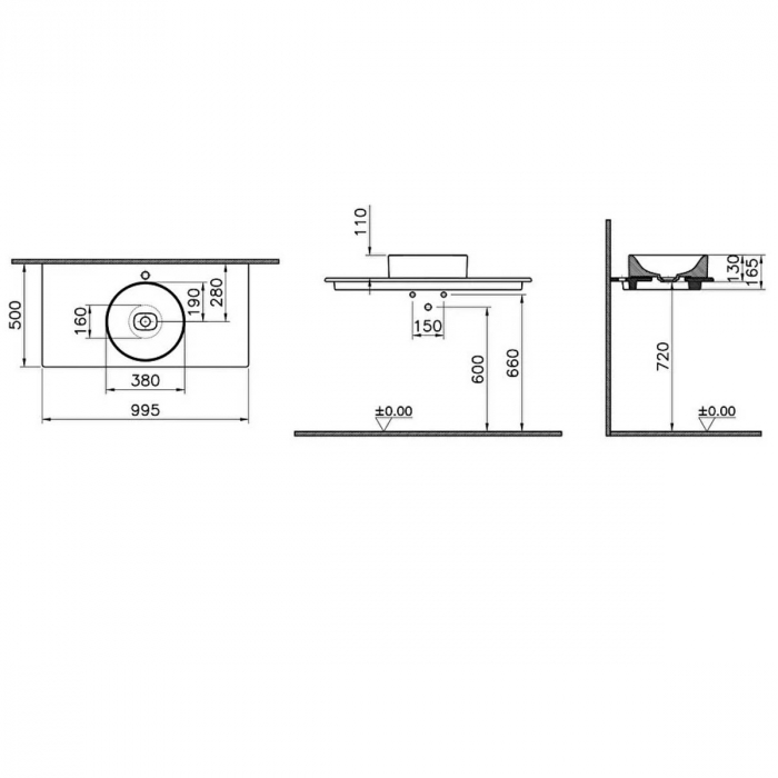 Blat ceramica baie 100cm | 7544B003-1826 [3]