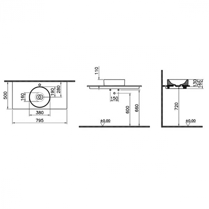 Blat ceramica baie 80cm | 7546B003-1826 [3]