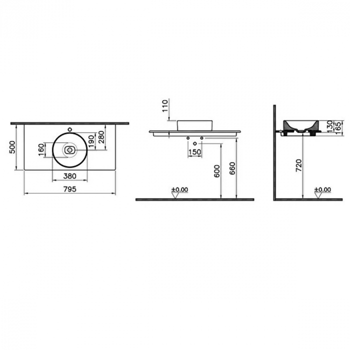 Blat ceramica baie 80cm | 7546B020-1826 [3]