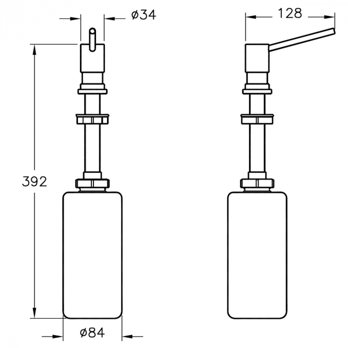 Dozator / dispenser sapun lichid incorporabil in blat | A44285 [2]