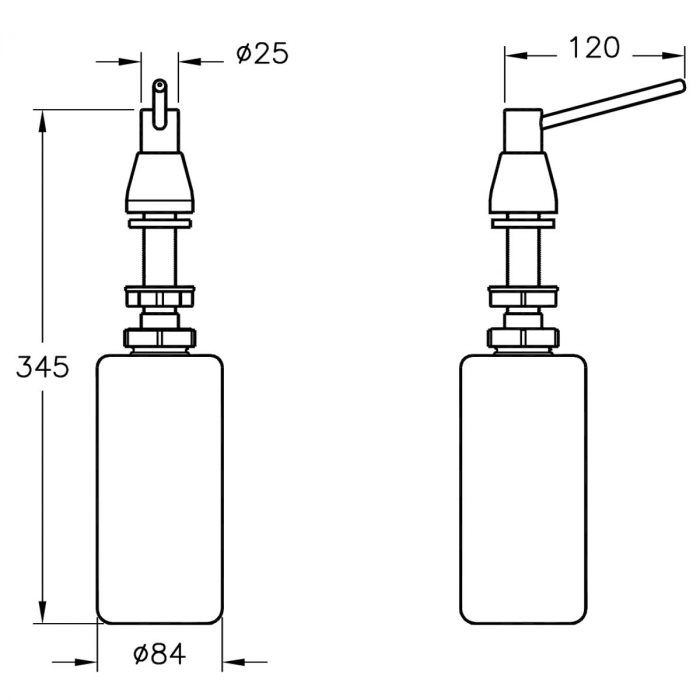Dozator / dispenser sapun lichid incorporabil in blat | A44047 [2]