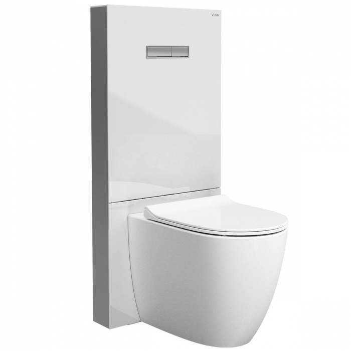 Cadru WC cu rezervor din sticla alb 2.5 4 pentru montaj WC lipit de perete 770-1760-02