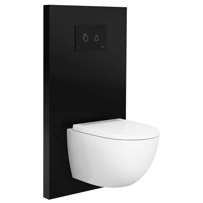 Cadru WC cu rezervor din sticla gros cu robinet de inchidere pentru WC suspendat 773-5061-01