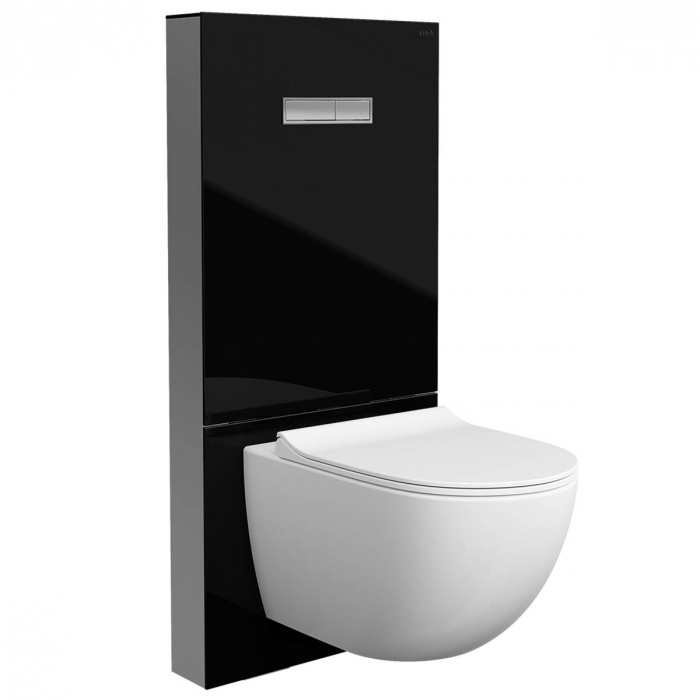 Cadru WC cu rezervor din sticla negru 2.5 4 pentru montaj WC suspendat 770-5761-02