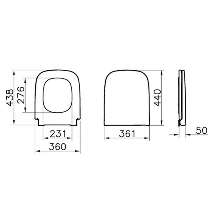 Capac WC, duroplast, inchidere lenta soft close, detasabil cu balamale metalice, fixare de sus | 177-003-009 [2]