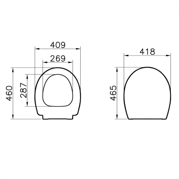 Capac WC inchidere lenta soft close negru mat functie de eliberare rapida | 106-083R009 [2]
