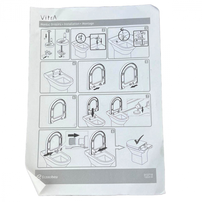 Capac WC slim detasabil cu balamale metalice, fixare de sus, inchidere lenta soft close | 191-003-009 [9]