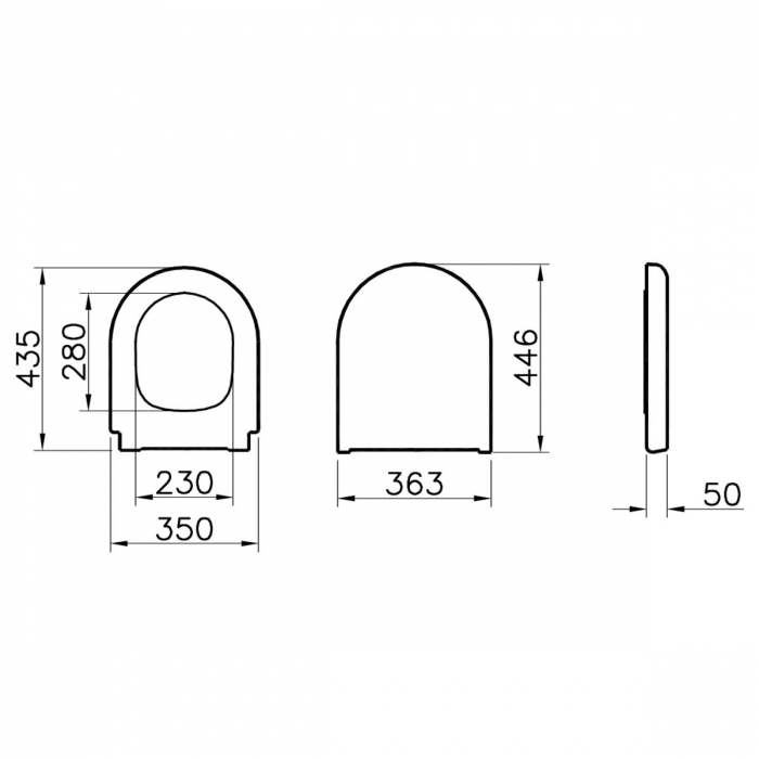 Capac WC universal forma rotunda, inchidere lenta soft close | 121-003-909 [2]