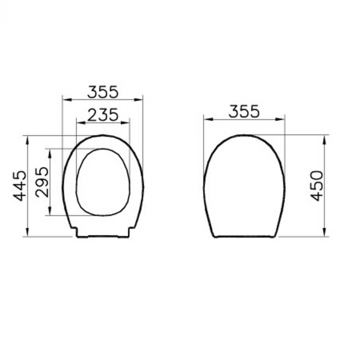 Capac WC universal model 1 forma ovala duroplast, inchidere lenta soft close, detasabil cu balamale metalice, fixare de sus | 84-003-019 [2]
