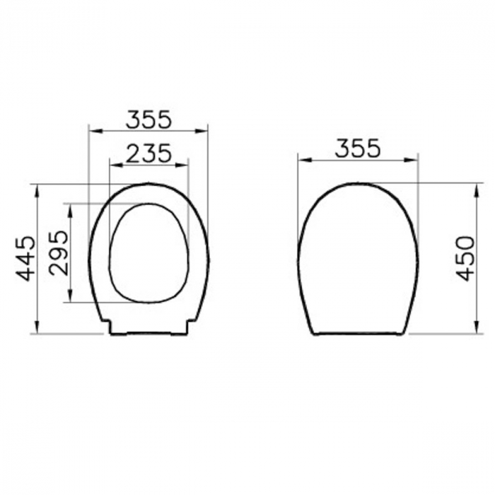 Capac WC universal model 1 forma ovala duroplast, inchidere lenta soft close, detasabil cu balamale metalice, fixare de sus, functie de eliberare rapida | 84-003R019 [2]