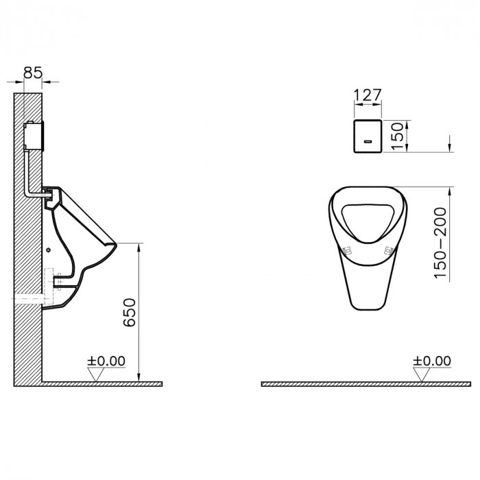 Clapeta electronica ascunsa actionare rezervor crom cu baterii 2/4 | 310-2920 [2]