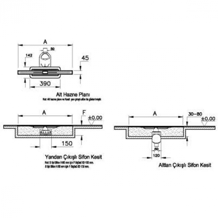 Canal / rigola de dus clear-cut 040 mat evacuare laterala h80 | 59980454000 [2]