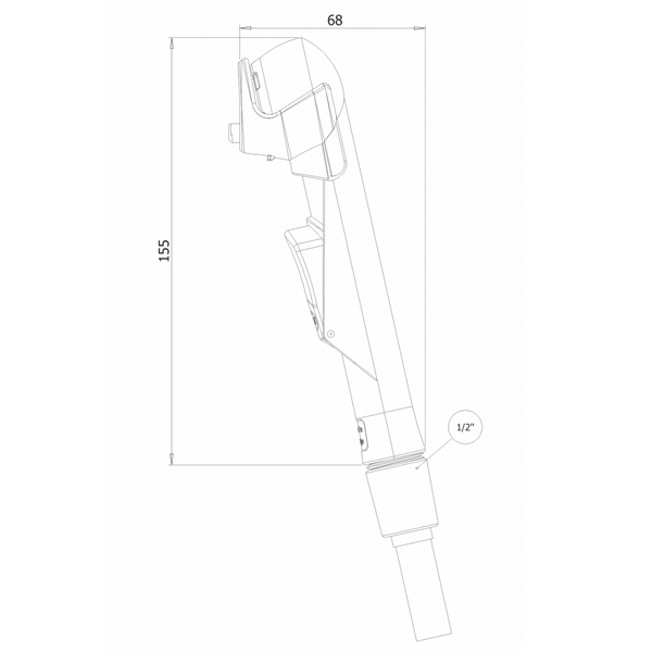 Dus igienic de mana, cu furtun alb plastic 120cm, buton actionare in partea interioara | 4028 [2]
