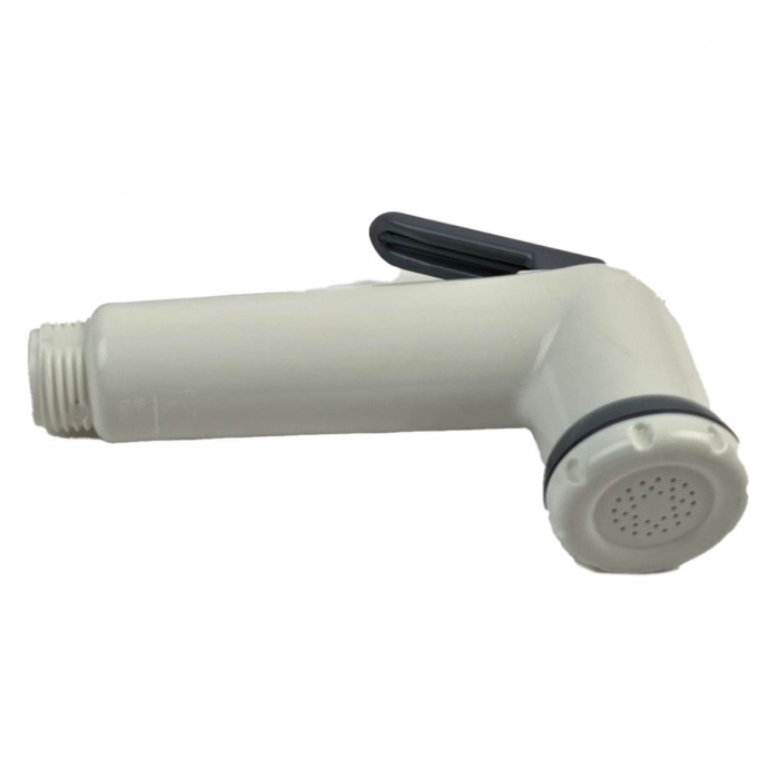 Dus igienic de mana, cu furtun alb plastic 120cm, buton actionare pe partea inferioara | 3028 [6]