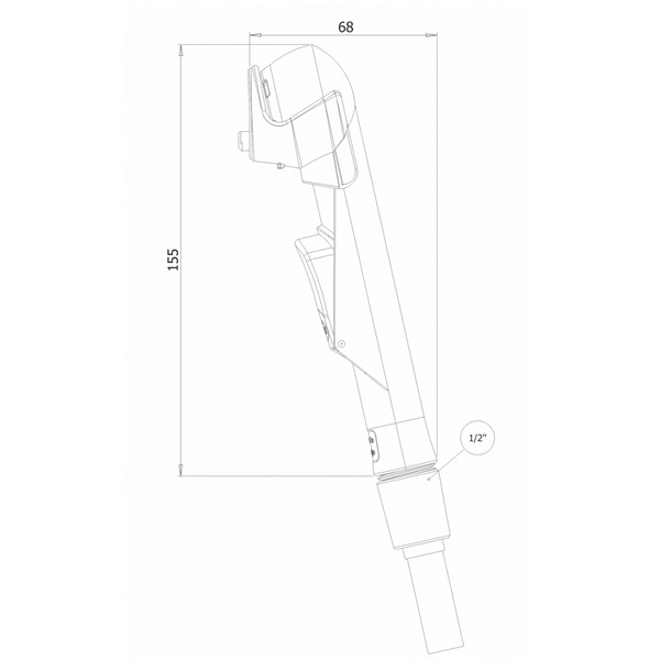 Dus igienic de mana, cu furtun alb plastic 120cm, cu cap rotativ, buton actionare in partea interioara | 4031-PLS [2]