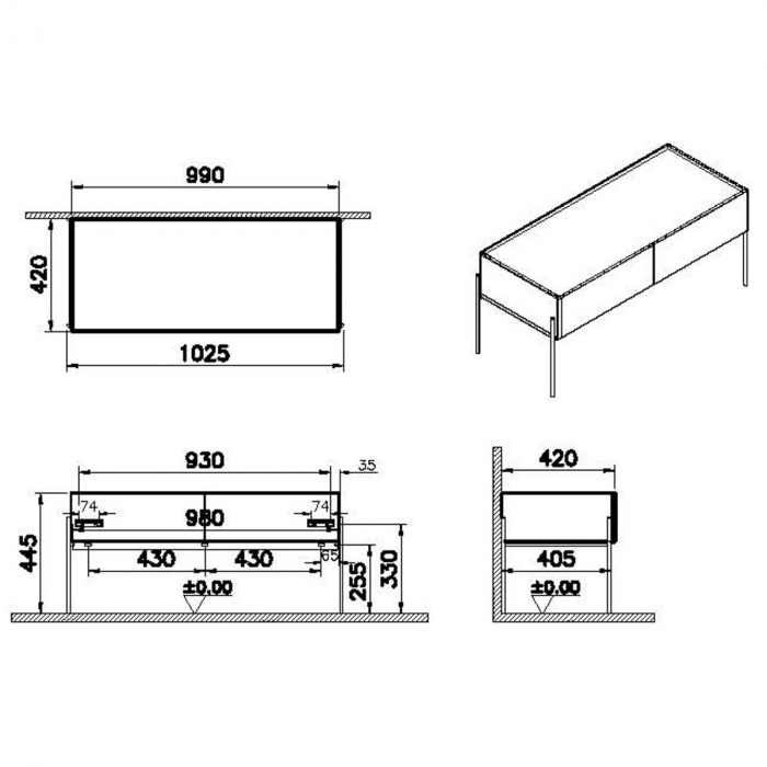 Equal lower unit 100cm, elm | 64112 [2]