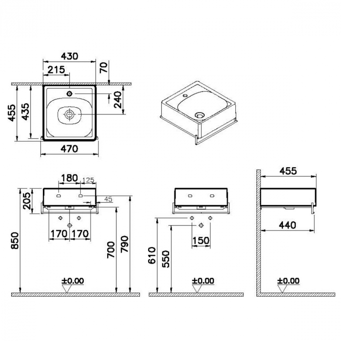 Equal Unitate de baza lavoar baie 40cm cu suport pentru prosop baie | 64079 [2]