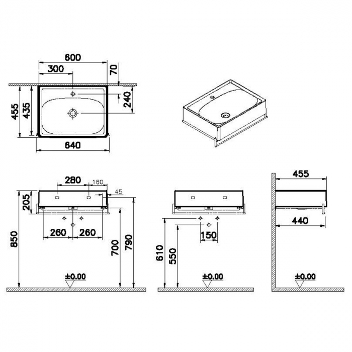 Equal Unitate de baza lavoar baie 60cm cu suport pentru prosop baie | 64081 [2]