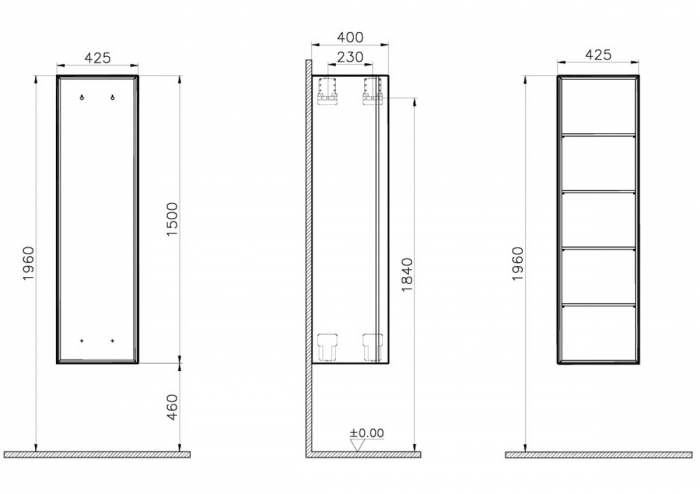 Frame bathrobe unit, 40cm, alb mat | 61263 [2]
