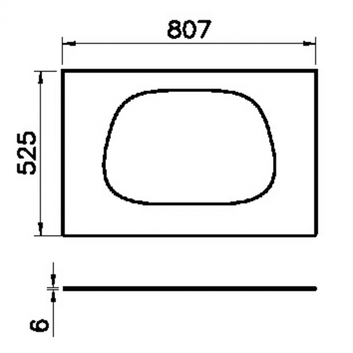 Frame glass counter, fara orificiu robinet 80cm, alb | 61637 [2]