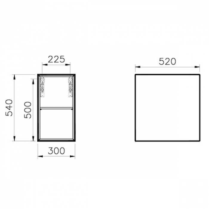 Frame open unit, 30cm, cu polita, negru mat | 61270 [2]