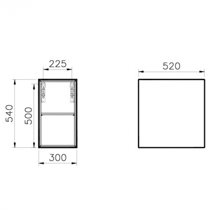Frame open unit, 30cm, cu polita, alb mat | 61269 [2]