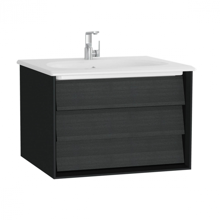 Frame Unitate de baza lavoar baie 60cm cu 1 drawer, cu vanity lavoar   chiuveta baie negru mat   61217