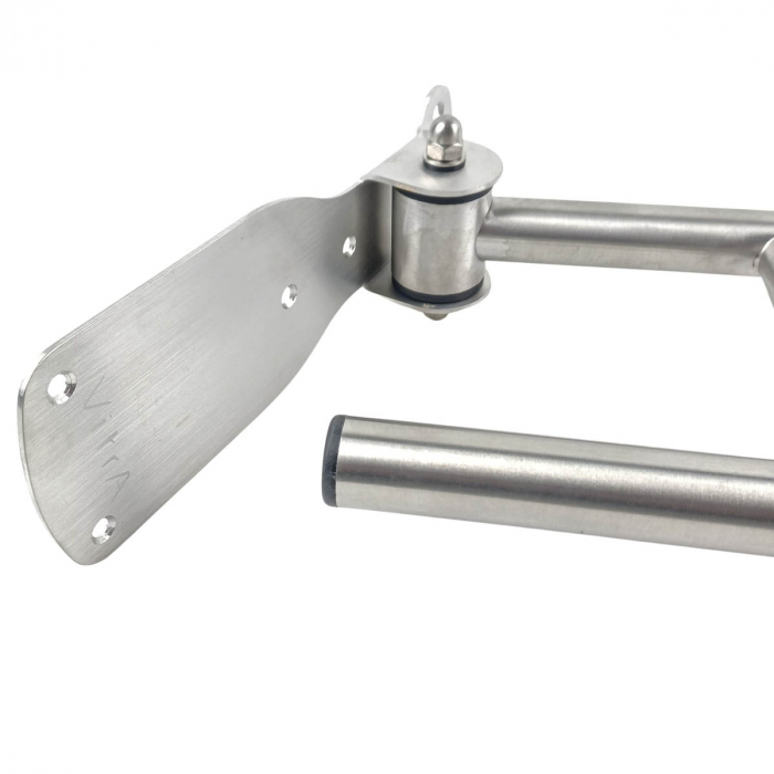 Bara de sprijin rabatabila 80 cm din inox cu finisaj cromat și suport pentru hartie igienica pentru persoane cu dizabilitati | A44468 [9]