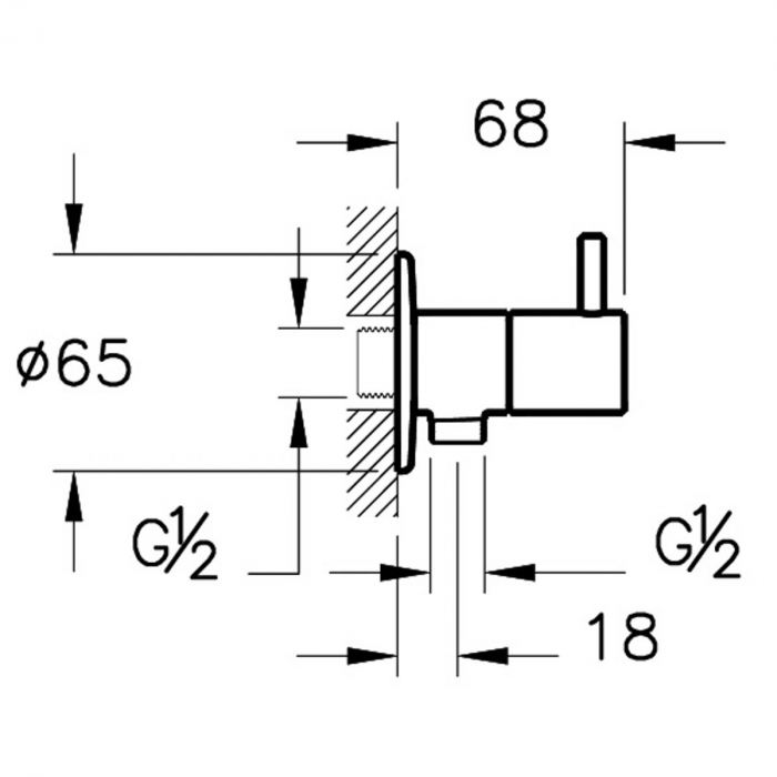Robinet coltar intermediar auriu pentru instalare standard, colectia Origin, din alama | A4521423 [2]